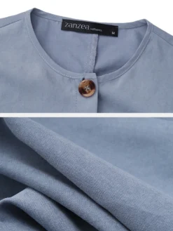 Solid Color Button Curved Hem Casual Muslim Dress For Women -Zanzea Shop d9691758 c018 4bd7 91e3 1cc311a37ea0