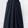 Solid Pocket Elastic Waist Casual Skirt For Women