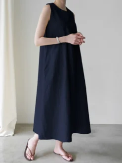 Solid Sleeveless Pocket Casual Crew Neck Dress -Zanzea Shop d9cac42b d8e3 4b13 ba41 179ff750f9ef