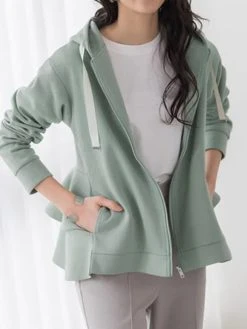 Solid Ruffle Hem Back Zip Pocket Drawstring Hooded Jacket -Zanzea Shop dd2955ed ca9e 49b6 8398 b7fe1347e358