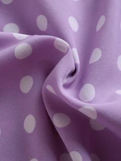 Dot Print Ruffle Sleeve Button Front Lapel Dress -Zanzea Shop dd2b6bb4 867c 4db5 8552 384559fa29bb