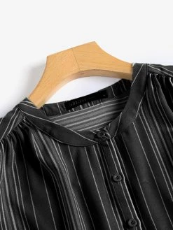 Women Striped Stand Collar Half Button Sleeveless Tank Top -Zanzea Shop ddbcbb2d e5b6 4c0a ae07 c79de5804c54