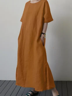 Solid Slit Pocket Half Sleeve Loose Dress With Belt 20 Solid Slit Pocket Half Sleeve Loose Dress With Belt -Zanzea Shop de9e5285 acb8 4d83 9513 25a102803c40
