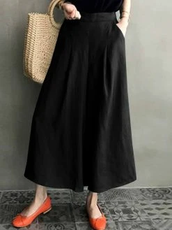 Solid Loose Pocket Elastic Waist Wide Leg Pants 12 Solid Loose Pocket Elastic Waist Wide Leg Pants -Zanzea Shop dedceba4 9fe0 43fd ad5d d667faa5985c