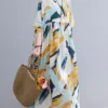 Abstract Painted Loose O-neck Half Sleeve Women Vintage Dress