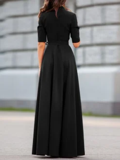 Solid V-neck Half Sleeve Swing Maxi Dress With Belt 13 Solid V-neck Half Sleeve Swing Maxi Dress With Belt -Zanzea Shop e01d5e43 e42c 4054 9e8d 601a8afd6ca7