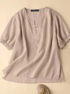 Solid Short Sleeve Casual Crew Neck Women Blouse -Zanzea Shop e03cd654 ccf7 45a6 bad2 287d3b4928c2