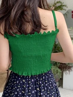 Shirred Adjustable Strap Solid Lettuce Edge Sexy Cami 17 Shirred Adjustable Strap Solid Lettuce Edge Sexy Cami -Zanzea Shop e061b1bf 4351 4727 97af 61383fb44ab1