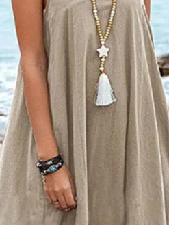 Women Solid Color V-Neck Cotton Casual Sleeveless Dress -Zanzea Shop e09ec146 9974 4470 93fe 51ae3a299b60