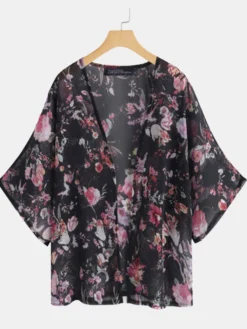 Floral Print Casual 3/4 Sleeve Plus Size Kimono 6 Floral Print Casual 3/4 Sleeve Plus Size Kimono -Zanzea Shop e11fb7b8 f85c 45fe bc50 fed9cb684916