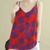 Flower Print Spaghetti Backless Sleeveless Cami