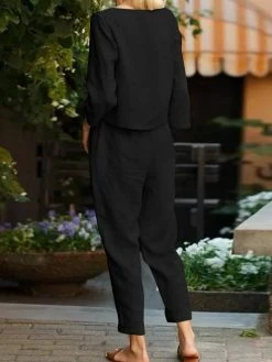 Solid Long Sleeve Pocket Knotted Two Pieces Suit 15 Solid Long Sleeve Pocket Knotted Two Pieces Suit -Zanzea Shop e193aefe ca3a 4ed5 80d4 e3498ae00387