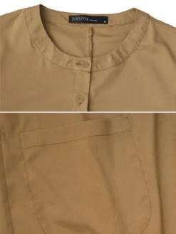 Solid Color O-neck Long Sleeve Plus Size Button Blouse Suit For Women 17 Solid Color O-neck Long Sleeve Plus Size Button Blouse Suit For Women -Zanzea Shop e342ef20 ee2f 4fb3 8eff 8ae96bf484bb