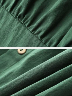 Solid Color Button Ruffled Neck Hem Long Sleeve Casual Dress For Women -Zanzea Shop e3bbf606 b41c 46e6 8b3c 5842ac0f8dee