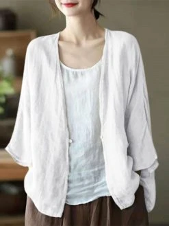 Women Solid Open Front Casual 3/4 Sleeve Kimono 9 Women Solid Open Front Casual 3/4 Sleeve Kimono -Zanzea Shop e3be4861 8439 4e91 9187 7051640f05cf