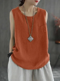 Women Solid Crew Neck Cotton Sleeveless Tank Top 16 Women Solid Crew Neck Cotton Sleeveless Tank Top -Zanzea Shop e3d4ebdd be0f 4ec7 bfda 9eed9f909c53