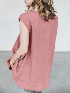 Solid V-neck Sleeveless Casual Loose Tank Top -Zanzea Shop e430a766 d486 45ea b7d2 899e52458318