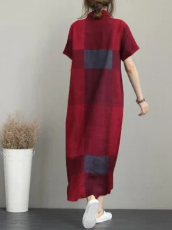 Check Print Pocket Button Front Short Sleeve Lapel Dress 21 Check Print Pocket Button Front Short Sleeve Lapel Dress -Zanzea Shop e47b9191 1f31 4ce9 97f7 a261c4efdfd9