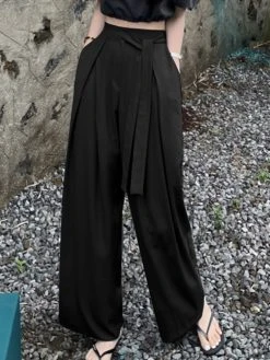 Solid Pocket Belt Wide Leg Pants For Women -Zanzea Shop e485f07d ed33 4b9b a6fc 9052cc8b5a4a