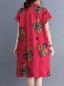 Flower Print Button Pocket Casual Cotton Midi Dress 11 Flower Print Button Pocket Casual Cotton Midi Dress -Zanzea Shop e5a35e9d ae93 4538 8f7c bf0b5a000423
