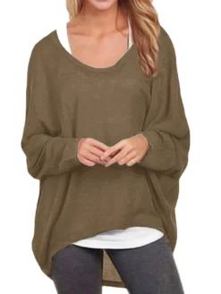 Casual Asymmetrical Solid Color Plus Size Blouse For Women -Zanzea Shop e7015695 6f8e 456b b1a1 926a01d83b30