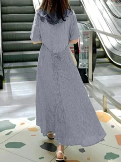 Striped Print Short Sleeve Lapel Button Shirt Dress 21 Striped Print Short Sleeve Lapel Button Shirt Dress -Zanzea Shop e71a8e41 8e19 40aa a833 66d190e1ffd0