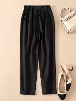 Solid Pocket Elastic Waist Casual Pants For Women -Zanzea Shop e92e77f2 d4e8 4c5d 8739 4d1661dffcfe
