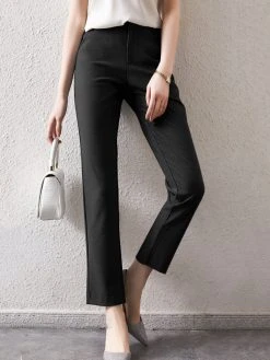 Solid Zip Front Casual Pants For Women -Zanzea Shop eaaab484 60cb 4155 acec fc09e3cfed33