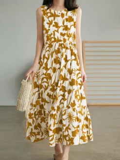 Plant Print Ruch Ruffle Hem Sleeveless Casual Print Dress 10 Plant Print Ruch Ruffle Hem Sleeveless Casual Print Dress -Zanzea Shop ebc0d9bd b1a0 415f a2de 794bc3fd687f