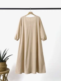 Solid Crew Neck A-line 3/4 Sleeve Casual Dress 13 Solid Crew Neck A-line 3/4 Sleeve Casual Dress -Zanzea Shop ebddbd6e e249 470a 80c3 307bd3ed827b