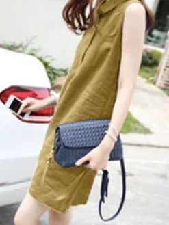 Solid Sleeveless Button Front Lapel Dress For Women -Zanzea Shop ecd4026b 42b0 43d5 bfc1 54486f8e4ef8