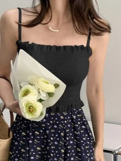 Shirred Adjustable Strap Solid Lettuce Edge Sexy Cami 20 Shirred Adjustable Strap Solid Lettuce Edge Sexy Cami -Zanzea Shop edb5362b a11f 41f0 a721 1ceefb2be875