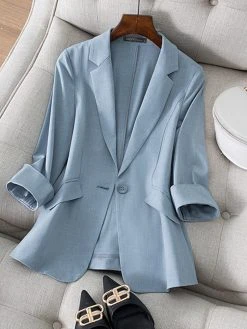 Solid Pocket 3/4 Sleeve Lapel Blazer For Women 8 Solid Pocket 3/4 Sleeve Lapel Blazer For Women -Zanzea Shop edd9b4ef 132e 4c6c aecb 8649e528bd99