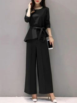 Solid Belt Asymmetrical Hem Long Sleeve Two Pieces Suit 6 Solid Belt Asymmetrical Hem Long Sleeve Two Pieces Suit -Zanzea Shop ee20f1b6 6a74 40b8 a6a2 996366f7291b