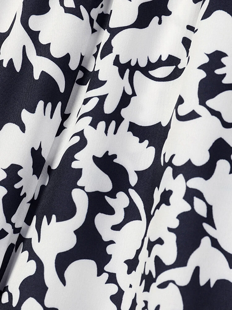 Women Solid Stand Collar Sleeveless Tank & Print Pants Co-ords 9 Women Solid Stand Collar Sleeveless Tank & Print Pants Co-ords - Image 9