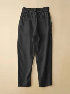 Women Solid Color Cotton Casual Pants With Pocket -Zanzea Shop efa27ae1 f993 46c7 8517 398ad8f0038a