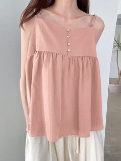 Women Solid Button Detail Cotton Casual Spaghetti Strap Cami 12 Women Solid Button Detail Cotton Casual Spaghetti Strap Cami -Zanzea Shop eff104a9 18fb 4a84 abcc 3eec9f09975f