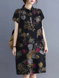 Plant Print Button Pocket Casual Cotton Midi Dress 8 Plant Print Button Pocket Casual Cotton Midi Dress -Zanzea Shop f0b9823c 2fce 49de 8151 30507d554ac6