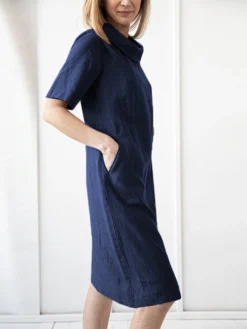 Solid Short Sleeve Pocket Lapel Dress For Women -Zanzea Shop f0df285c da0b 40ca 9d07 7396690a4f15