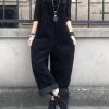 Solid Corduroy Pocket Casual Sleeveless Wide Leg Jumpsuit