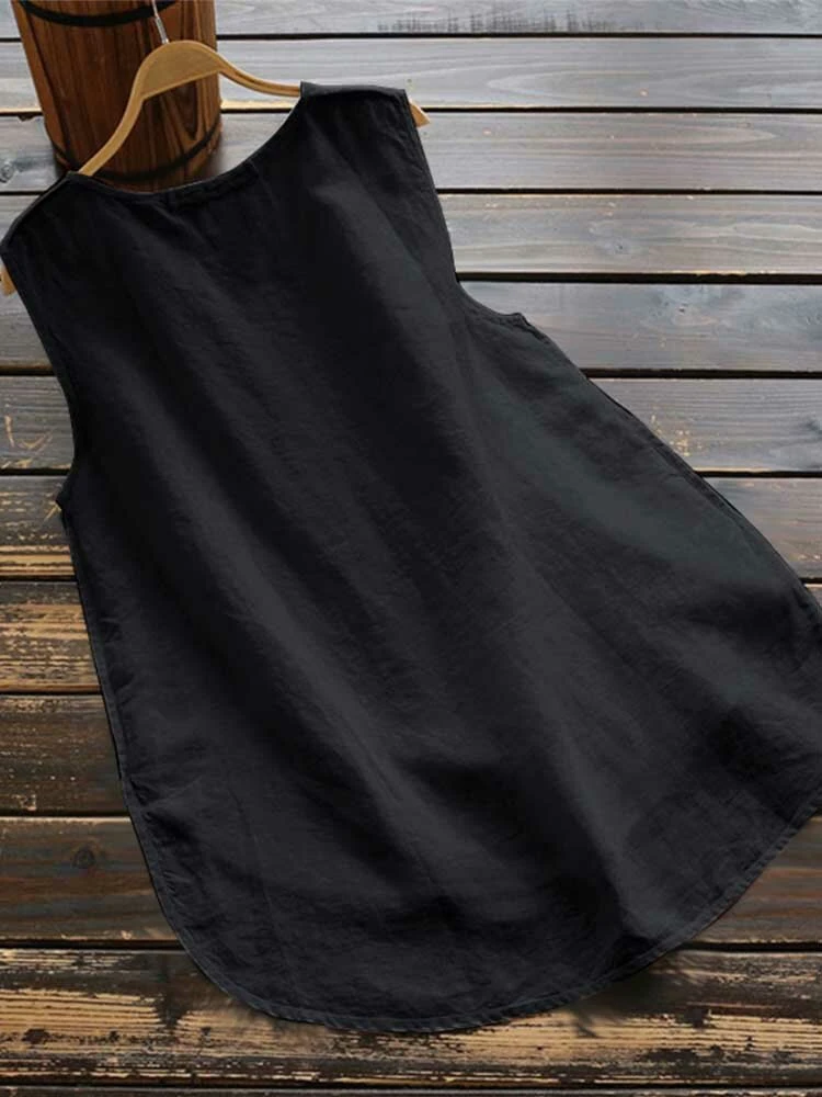 Women Floral Print Sleeveless Crew Neck Tank Top 4 Women Floral Print Sleeveless Crew Neck Tank Top - Image 4