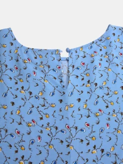 Women Ethnic Floral Print Patchwork Puff Long Sleeves O-neck Dress -Zanzea Shop f2c8f53b 26ce 4c71 82ff 4e0be5a9f51a