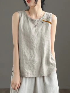 Contrast Slit Hem Sleeveless Crew Neck Casual Tank Top -Zanzea Shop f2d4845b 2674 4d6d 8444 18bbbf3ab4f4