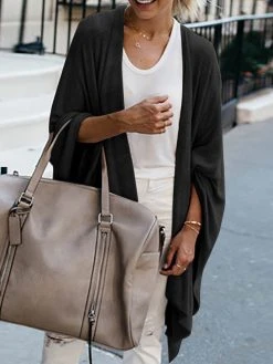 Solid Dolman Sleeve Open Front Casual Kimono -Zanzea Shop f48b0751 8ce9 432b 8c57 2c96a9790c81