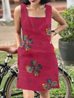 Women Floral Print Square Collar Cotton Sleeveless Dress -Zanzea Shop f49b9d7b 762a 44e8 89f8 3fec12da8d92