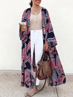Bohemian Geo Print Loose Long Sleeve Open Front Kimono -Zanzea Shop f573e311 9ad1 4565 b62d 1d24c1cb31e5