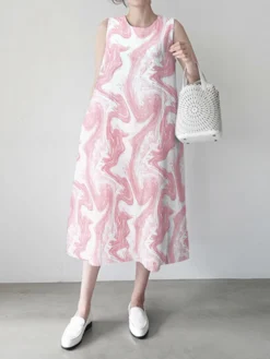 Wave Pattern Sleeveless Round Neck Print Dress -Zanzea Shop f607df60 f0fe 4965 94a5 22fc50e89cfc