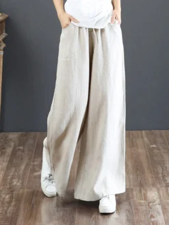 Casual Loose Drawstring Plus Size Wide Leg Pants -Zanzea Shop f6461517 4ef3 4c9a bad9 de37af28df36