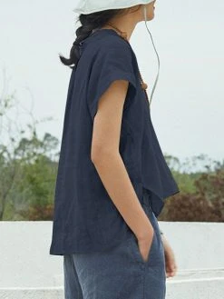 Solid High-low V-neck Short Sleeve Slit Casual Blouse 22 Solid High-low V-neck Short Sleeve Slit Casual Blouse -Zanzea Shop f6775cff dcd2 4d6a a32f 64efb8db1c0c