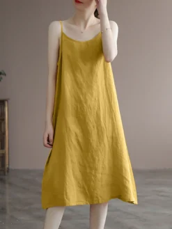 Solid Spaghetti Strap Midi Casual Dress For Women -Zanzea Shop f700cb7b 172a 4408 a15d 4d413a91b5fc